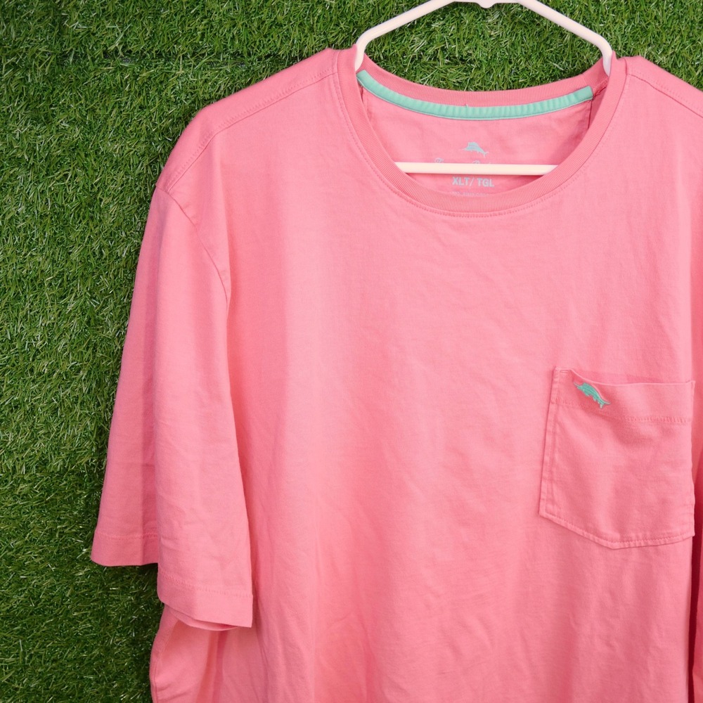 Tommy Bahama Pocket Tee Pink Pima Cotton Short Sleeve - Mens Size XLT